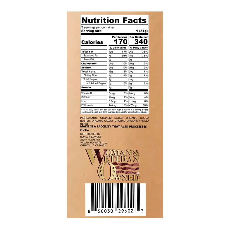 Bon AppéSweet - Premium Date-Sweetened Chocolate Bar Variety Pack, Zero