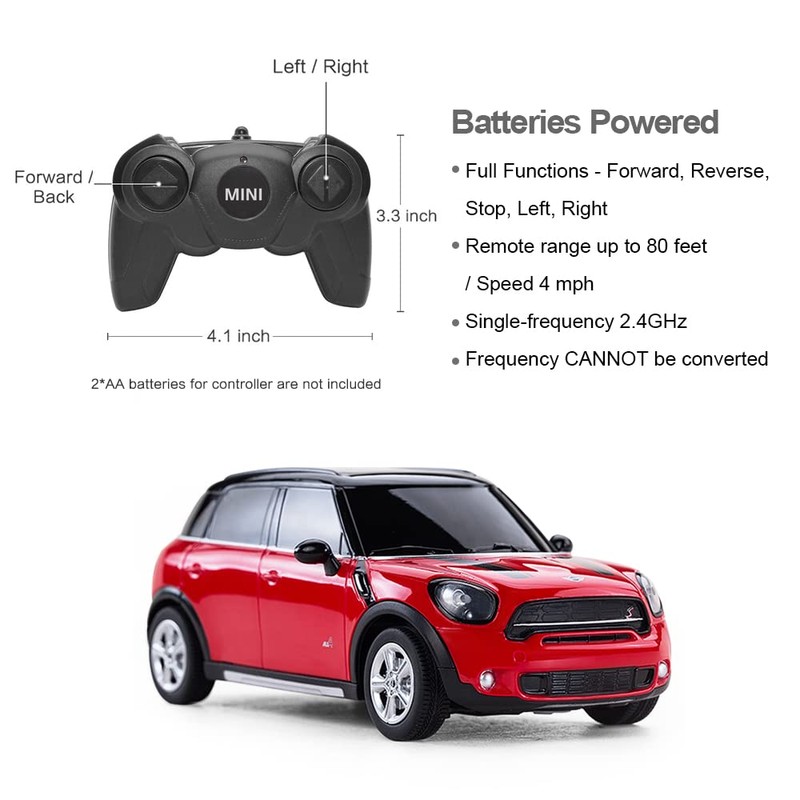 RASTAR RC CAR, 1/24 Mini Cooper Remote Control Car, RC
