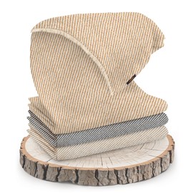 yanopurna Cashmere Scarf - Made of 100% Cashmere Wool, 68 x 190 cm, Cashmere Scarf with Striped Pattern, Handwoven from Nepal, Unisex, Hand Wash, Tan Striped