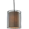 Cooper Chicken Wire and Burlap Pendant