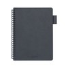 Lihit Lab Open Ring Notebook, Faux Leather Cover, A5, Gray,