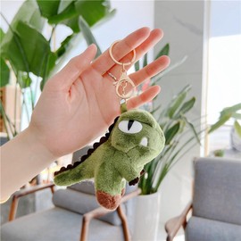 Dinosaur Keychain Gold Keyring Cute Dinosaur Stuffed Animal Keychain for Men Women Kids Backpack Car Keys Pendants 10cm