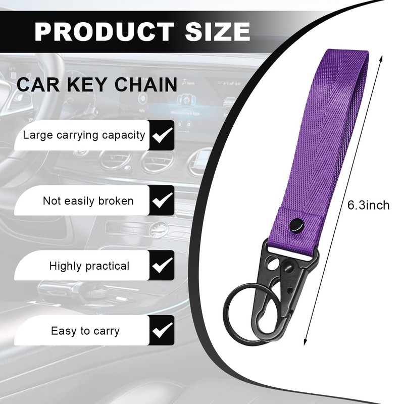 Wevdn Car Key Chain, Fabric Metal Practical Multifunctional Motorcycle Keychain,