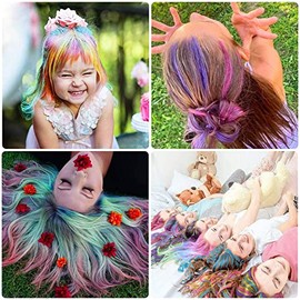 HomeChi Peine de tiza para el cabello de 10 colores, Temporal peine de tiza para teñir el cabello lavable para niñas y niños, tiza para el cabello temporal no tóxica para fiestas de bricolaje cos-play, cumpleaños, Navidad, festivales de Halloween