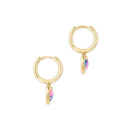 Kendra Scott Ari Heart Huggie Earrings for Women, Fashion Jewelry, One Size, Brass Metal, Pearl