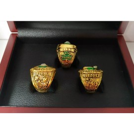 Larry Bird - Boston Celtics Championship 3 Ring Set With Wooden Display Box