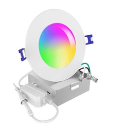 DOGAIN Smart LED Recessed Lighting 4 inch WiFi LED Can Lights Compatible with Alexa/Google Home/Siri Shortcut Ultra Slim Downlight with Juction Box 9W 600 lm ETL Listed Conforms to UL 1 Pack