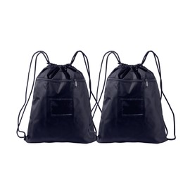 JohahaTim Drawstring Backpack Bulk 2Pcs Draw String Bags DIY Gym Sports Traveling Yoga basketball football Bag Sackpack Drawstring for man women (2, black)