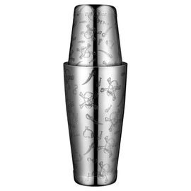 Stainless Steel Boston Shaker with Etched Pattern Weighted Shaking Tin Set 18 & 28oz Pattern Cocktail Shaker Set Two-Piece Heavy Metal Boston Tins Only (Style1 skull)