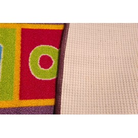 Mybecca Kids Rug ABC Shapes 3' X 5' Children Area Rug for Playroom & Nursery - Non Skid Gel Backing (39" x 56")