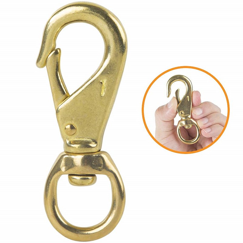 Faneta 3-1/4" Brass Swivel Snap Hooks Heavy Duty 3/4" Swivel