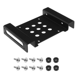 5.25 Inch to 2.5 or 3.5 Inch Internal Hard Drive Mounting Kit with Screws and Shock Absorbing Rubber Disc Aluminium Hard Drive Mounting Brackets Black