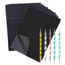 YiliYa 200 Sheets Black Carbon Paper Transfer Paper, A4 Transfer Paper with 5 Embossing Pens, Carbon Paper Tracing Paper for Wood Paper and Canvas
