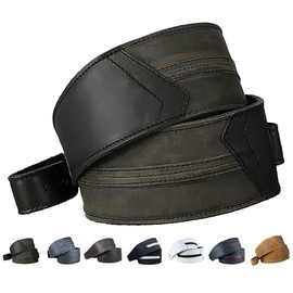 Anthology Gear The Original Straight Up Full Grain Padded Leather Guitar Strap - For Electric, Acoustic and Bass Guitars (3" Width, Aged Steel)