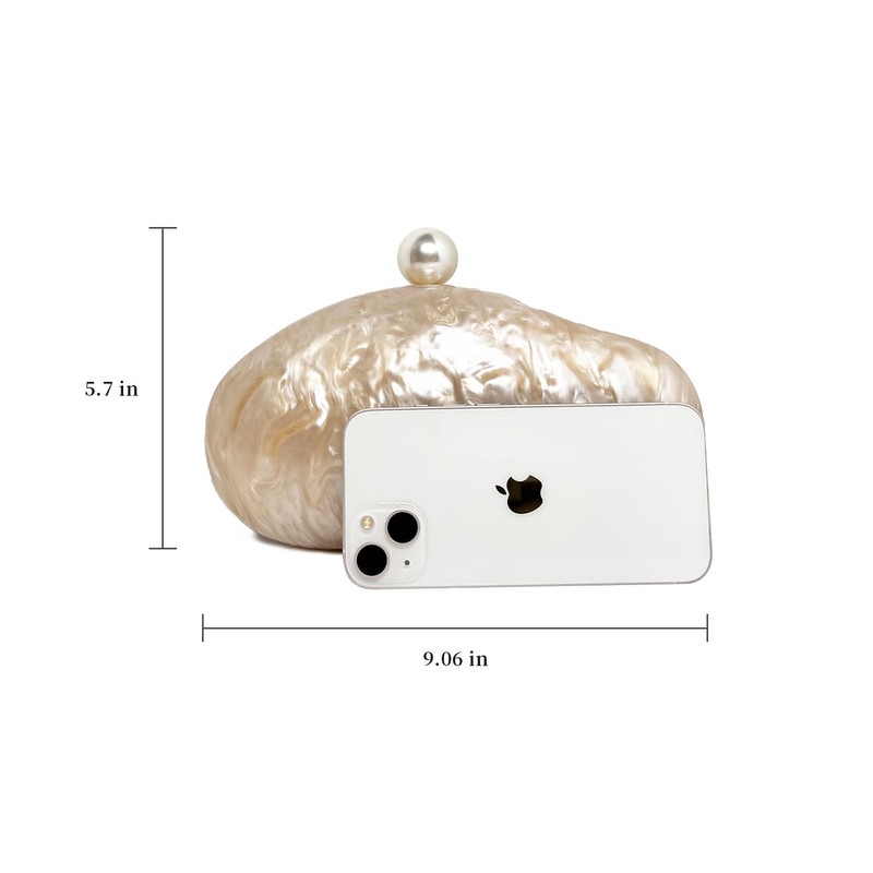 BRYCTSISEN Acrylic Shell Shaped Handbag (Black)