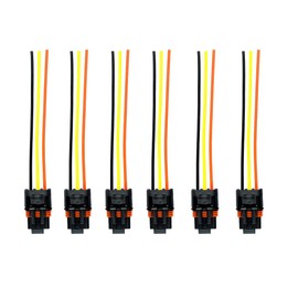 Pulse Power Plug Pigtail Connector 14 AWG Compatible with 2018-2024 Polaris Ranger XP 1000 / RZR/Pro RS1 General Bus Bar Harness Pigtail Connectors 6Pcs Yellow Red Black