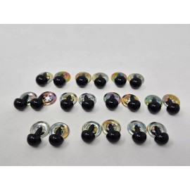 Zim's 10 VTG Zims 10mm Black Half Round Plastic Safety Eyes Noses Amigurumi Craft Doll