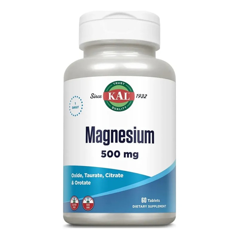 Suplemento Nutricional KAL Complejo de Magnesio 500 mg, 60 Tabletas