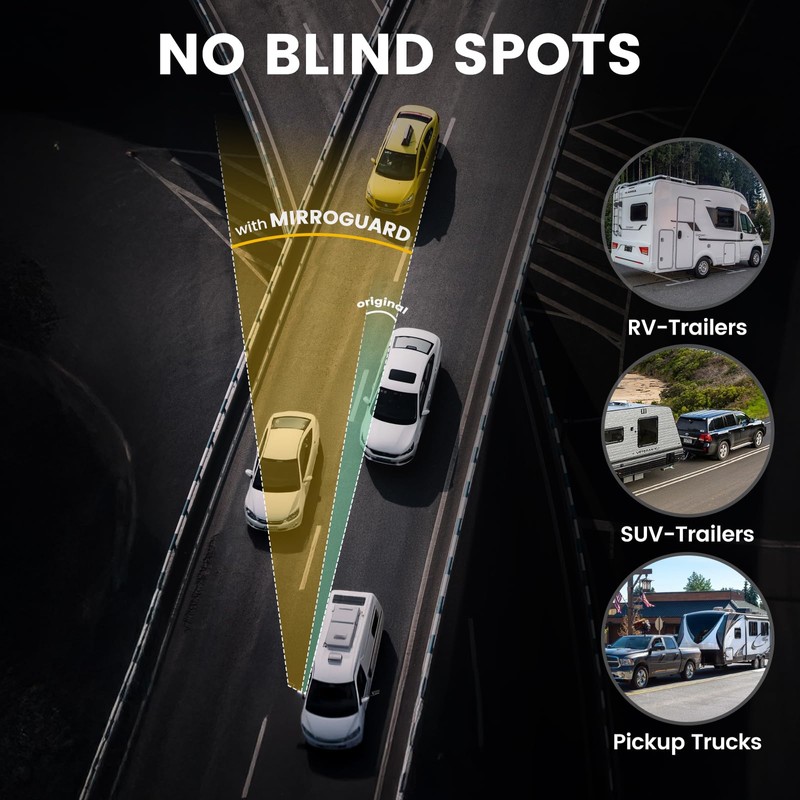 Universal Clip on Towing Mirrors Extensions for Towing, Side Mirror