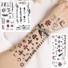 TASROI 12 Sheets Black Inspired Quotes Temporary Tattoos For Women