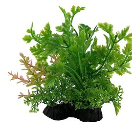 Lssapr Fake Aquarium Plants Tree Flower Plastic Fish Plant Set for Beta Goldfish Tank Artificial Decoration Ornaments Freshwater Saltwater Décor (P513 Green)