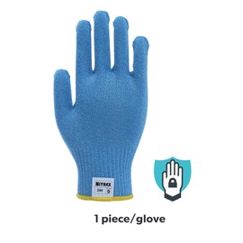 Nitrex 244 Blue Food Approved Gloves, 1 Pair, Size 8 - Uncoated D Rated Cut Resistant Gloves