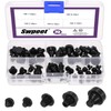 Swpeet 70Pcs 5 Sizes Rubber Silicone Push in Bumpers Feet
