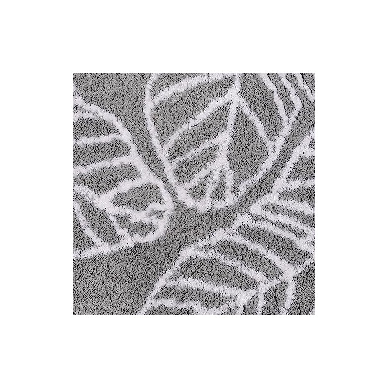 Fusion - Grey Leaf Bath Mat (50 x 80cm) -