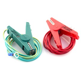 X-Stop Pair of Electric Fence Connection Cable Earth and Fence with Crocodile Clips