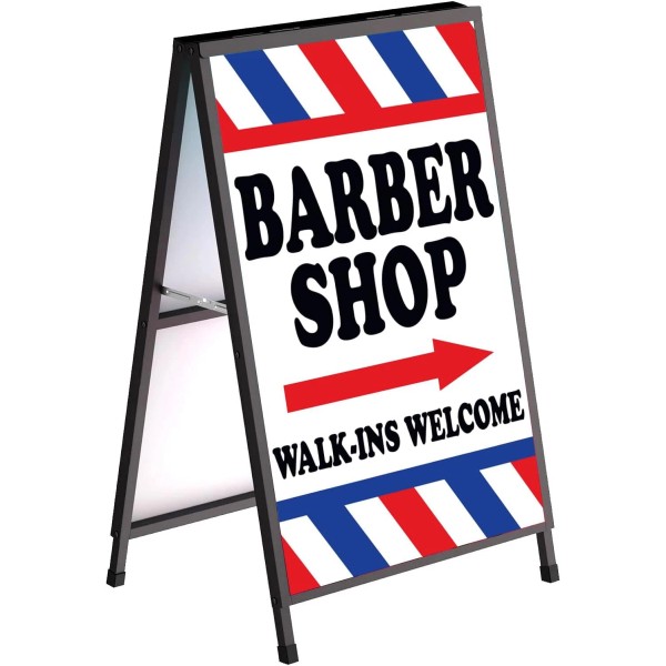 24x36 Inch BARBER SHOP WALK INS WELCOME Double Sided Sidewalk