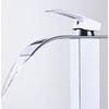 Rzoeox Tall Bathroom Vessel Faucet, Waterfall Design, Chrome Finish, Single