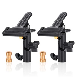 UTEBIT Pack of 2 Photo Studio Folding Reflector Holder, Metal Clamp Holder with 1/4 Inch to 3/8 Inch Female Screw, Multi-Purpose Reflector Holder for Flash, Round Reflector, Background and Light Stand