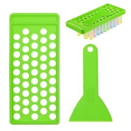 Tavvke Lip Balm Tray and Spatula Set, Lipstick Filling Holder for DIY Lip Balm or Gloss Making, Portable Lipstick Making Kit, Green