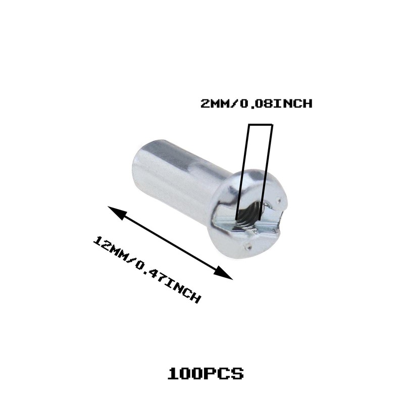 ECSiNG 100Pcs Bicycle Spoke Nipples Fit for 14G / 2mm