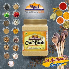 Rani Chat Masala (14 Spice Seasoning Salt) Tangy Indian Seasoning 20oz (1.25lbs) 570g PET Jar ~ All Natural | No MSG | Vegan | No Colors | Gluten Friendly | NON-GMO | Kosher | Indian Origin