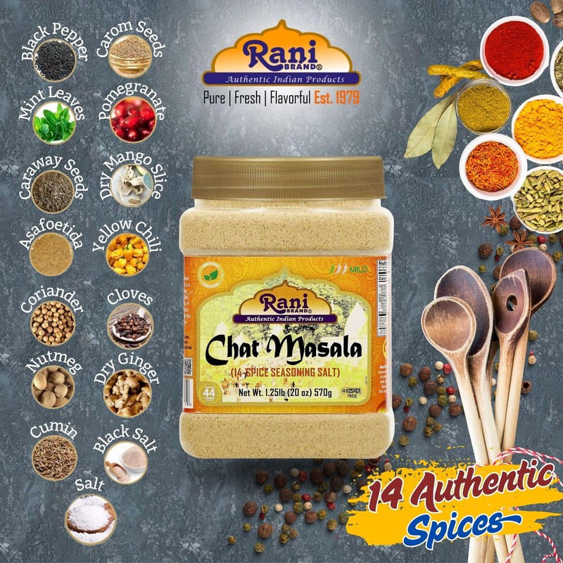 Rani Chat Masala (14 Spice Seasoning Salt) Tangy Indian Seasoning