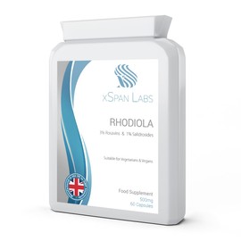 Rhodiola 500mg (standardized to 3% Rosavins and 1% Salidrosides) Whole Root Equivalent - 60 Capsules - Suitable for Vegetarian and Vegan Diets