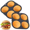 Abizarch 2Pcs Silicone Hamburger Bun Mold with 4 Cavities,Non-stick Hamburger