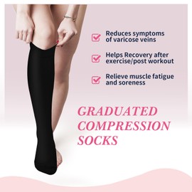 Sooverki - Calcetines de compresión para mujeres y hombres, 6 pares, las mejores medias de compresión para correr, atletismo, lactancia