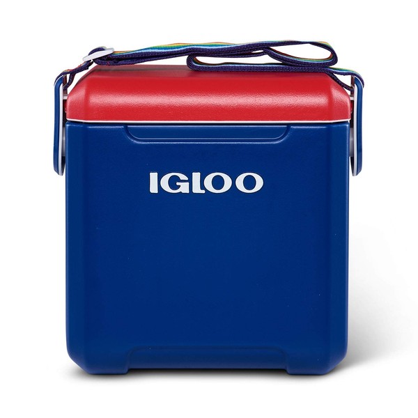Igloo 11 Quart Tag-Along-Too Tailgating Cooler w/ 2-Day Ice Retention, Navy w/Rainbow Strap