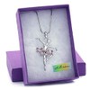 SoulBreezeCollection Dancing Ballerina Dancer Ballet Dance Pendant Necklace Charm (Lavender)