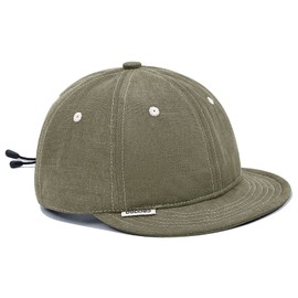 Croogo Stylish Short Bill Hat Flat Brim Baseball Cap Snapback Trucker Hat Casual Dad Hats Hip Hop Cadet Fitted Cap,Green-ASB03