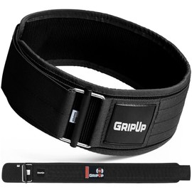GripUp Weight lifting Belt AUTO LOCK 4” Premium Gym Belt Adjustable Buckle Olympic Cross Training Back Support Men & Women Fitness Powerlifting Bodybuilding Weightlifting Deadlift (Black, XL)