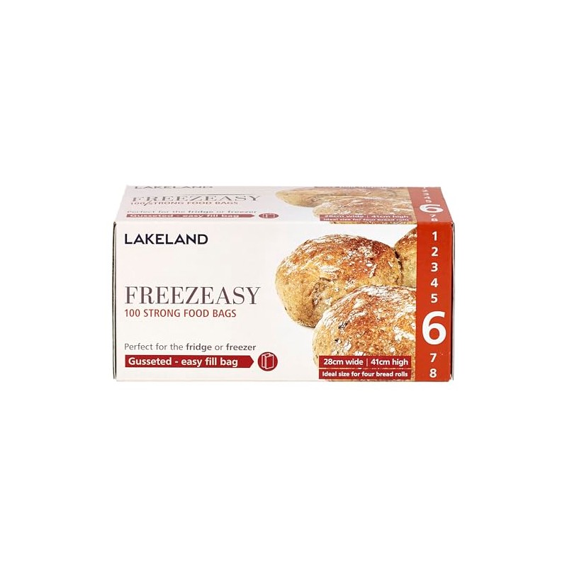 Lakeland Freezeasy Food Freezer Bags, Gusseted, 28 x 41cm, Pack
