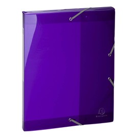 Exacompta - Ref 59676E - Iderama Collection - Elasticated PP Filing Box - 250 x 330mm in Size, Suitable for Holding A4 Documents, 25mm Spine, Spine Label - Purple