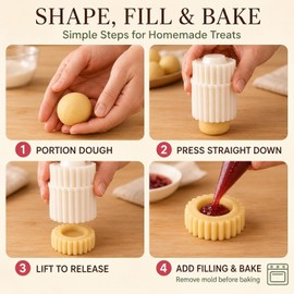 Sunflower Patterned Round Hand-Press Mooncake Double Ended Pastry Mold