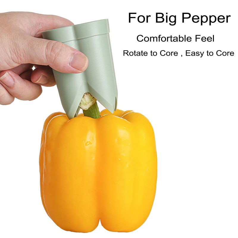 Pepper Seed Corer Remover, Upgrade 2 in 1 Bell Pepper