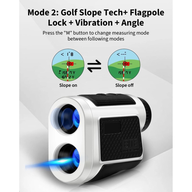 Golf Rangefinder with Slope,Flag Pole Locking Vibration,1200 Yards Range