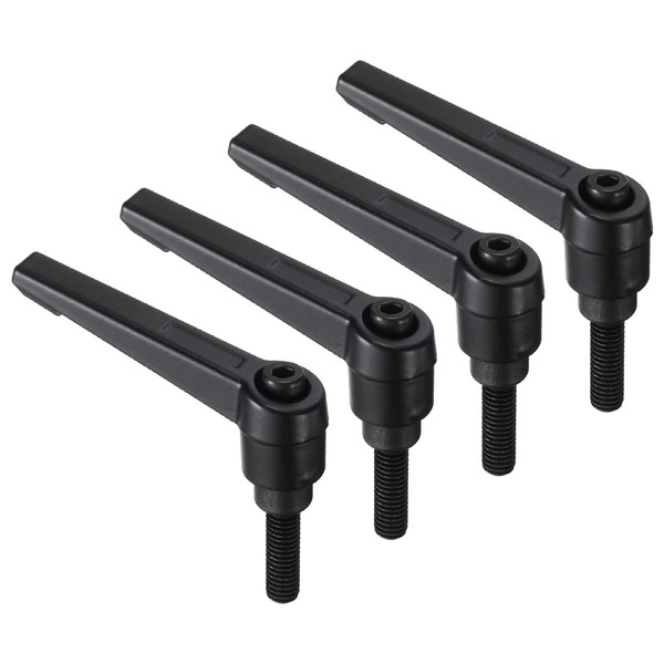 sourcing map 4pcs Clamping Lever Handles, M6 x 20mm Black