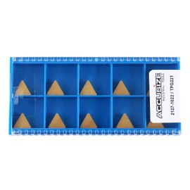 Accusize Industrial Tools Tpg221 Tin Coated Carbide Inserts, 10 Pcs/Box, 2127-1022x10